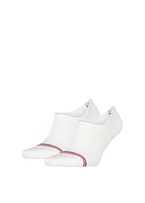 F&uuml;&szlig;linge Tommy Hilfiger "TH UNI TJ FOOTIE 2P ICONIC", Damen, Gr. 35-38, wei&szlig;, Baumwollmischung, Socken F&uuml;&szlig;linge, Mit eingestricktem Flag-Label