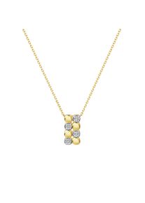 Kette mit Anh&auml;nger Firetti "Geschenk Silber 925 Halsschmuck Halskette Ankerkette Vierecke bicolor", gelbgoldfarben, silberfarben, kristallwei&szlig;, Halsketten, Damen, Silber 925 (Sterlingsilber), L: 45 B: 1,3mm, Kette mit Anh&auml;nger, mit Zirkonia (synth.), B:1,3mm