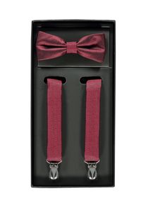 Hosentr&auml;ger Lerros "Hosentr&auml;ger und Fliege *Jacquard*", Herren, Gr. Normalgr&ouml;&szlig;en, rot (winter berry), 100% Polyester, Hosentr&auml;ger Hosentr&auml;ger