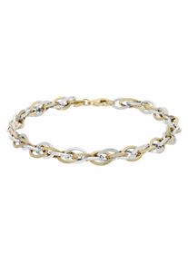 Armband Firetti "Schmuck Geschenk Gold 585 Armschmuck Doppelankerkette bicolor", gelbgoldfarben, wei&szlig;goldfarben, Armb&auml;nder, Damen, 19cm, Gelbgold 585, Armband