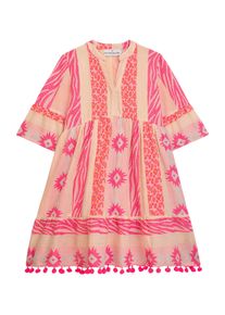 Sommerkleid DANAMADE "DANAMADE Dresses DLOTTE", M&auml;dchen, Gr. 140, neon pink, Obermaterial: 60% Baumwolle, 40% Polyester. Futter: 100% Baumwolle, Kleider Sommerkleid