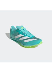 Laufschuh adidas Performance "ADIZERO DISTANCESTAR SPIKE", Damen, Gr. 37, wei&szlig; (flash aqua, cloud wei&szlig;, lucid lemon), Synthetik, Textil, Schuhe Laufschuh, Leichtathletik-Schuh