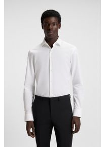 Langarmhemd Hugo "Kenno", Damen, Gr. 45, N-Gr, open wei&szlig;199, Web, Obermaterial: 100% Baumwolle, unifarben, slim fit normal, Rundhals, 2-Knopf-Manschette mit Schlitz, Hemden Langarmhemd, Slim-Fit Hemd aus b&uuml;gelleichter Baumwoll-Popeline, Topseller