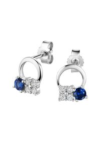 Paar Ohrstecker Firetti "Schmuck Geschenk Gold 333 Ohrschmuck Ohrringe Kreis", wei&szlig;goldfarben, kristallwei&szlig;, dunkelblau, kristallwei&szlig;, dunkelblau, Ohrringe, Damen, Wei&szlig;gold 333, Paar Ohrstecker, mit Saphir, Zirkonia (synth.)