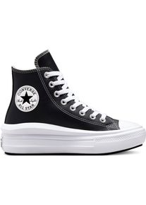 Sneaker Converse "CHUCK TAYLOR ALL STAR MOVE PLATFORM LEATHER", Damen, Gr. 41, schwarz-wei&szlig; (schwarz, wei&szlig;), Synthetik, Schuhe Sneaker