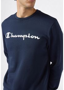 Kapuzensweatshirt Champion "BASICS Fleece Crewneck Sweatshirt Large Logo", Herren, Gr. S (44/46), nny, ns, Obermaterial: 55% Baumwolle, 45% Polyester, Sweatshirts Kapuzensweatshirt