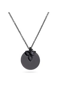 Kette mit Anh&auml;nger Tamaris "Schmuck Geschenk Edelstahl Halskette Kreis/Bl&uuml;te", schwarz, kristallwei&szlig;, Halsketten, Damen, Edelstahl, L: 45 B: 1,69mm, Kette mit Anh&auml;nger, mit Zirkonia (synth.), B:1,69mm