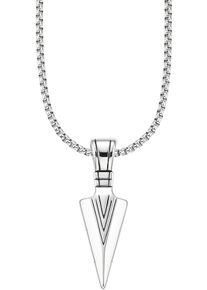 Kette mit Anh&auml;nger Bruno Banani "Schmuck", schwarz (edelstahlfarben, schwarz), Halsketten, Damen, Edelstahl, L: 55 B: 2,8mm, Kette mit Anh&auml;nger, B:2,8mm