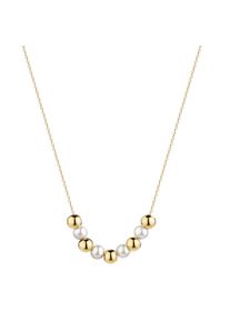 Kette mit Anh&auml;nger Firetti "Schmuck Geschenk Gold 375 Halsschmuck Halskette Ankerkette Collier", gelbgoldfarben, wei&szlig;, Halsketten, Damen, Gelbgold 375 Perlen, L: 45 B: 0,8mm, Gelbgold 375, Perlen, Kette mit Anh&auml;nger, mit S&uuml;&szlig;wasserzuchtperle, B:0,8mm