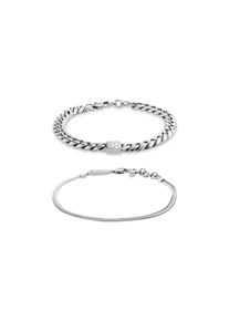 Armband Set Calvin Klein "CK STATUS", edelstahlfarben, Armb&auml;nder, Herren, 20,8cm, Edelstahl, Armband Set
