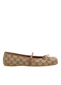 Gucci Ballerinas - Horsebit GG Ballet Flats - Gr. 37 (EU) - in Beige - f&uuml;r Damen