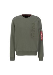 Sweater Alpha Industries "Embroidery Sweatshirt", Herren, Gr. S, gr&uuml;n (schwarz olive), Obermaterial: 80% Baumwolle, 20% Polyester, regular fit, Sweatshirts Sweater