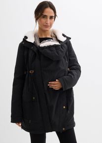 bonprix 3-in-1 kuschelig gef&uuml;tterte Umstands- und Tragejacke, schwarz, Gr.40, Kuschelige Umstandsjacke mit Teddyfutter f&uuml;r die Schwangerschaft und danach