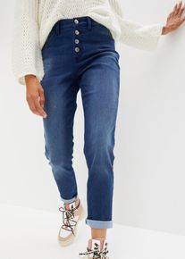 bonprix Boyfriend Mid Waist Thermojeans mit weicher Innenseite, blau, Gr.54, Thermo-Jeans mit weicherInnenseite, Boyfriend, 73% Baumwolle