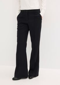 bonprix Anzugshose mit ausgestelltem Bein, schwarz, Gr.36, elegante Buisness Hose mit ausgestelltem Bein