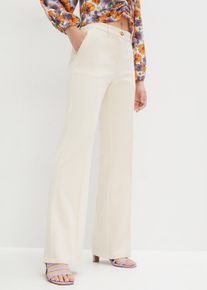 bonprix Anzugshose mit ausgestelltem Bein, beige, Gr.52, elegante Buisness Hose mit ausgestelltem Bein