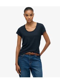 Superdry Damen Studios T-shirt mit Tiefem Ausschnitt Navy - Gr&ouml;&szlig;e: 36 210242200017298T030