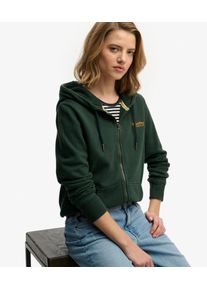 Superdry Damen Baumwolle Gestickte Grafik Leicht Aufgeraute Essential Logo Kapuzenjacke, Gr&uuml;n & Braun - Gr&ouml;&szlig;e: 44 210262300074127E025