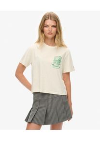 Superdry Damen Roadside Trade T-shirt in Lockerer Passform White - Gr&ouml;&szlig;e: 42 210242150234271D020