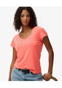 Superdry Damen Studios T-shirt mit Tiefem Ausschnitt Cream - Gr&ouml;&szlig;e: 38 21024220001722TU017