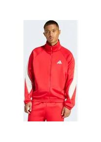 Rollkragenpullover Adidas SPORTSWEAR "M STADIUM TT", Herren, Gr. XL, pure ruby, sanftes wei&szlig;, crystal linen, Obermaterial: 67% Polyester, 33% Baumwolle, Pullover Rollkragenpullover, aus Polyester und Baumwolle, mit Rollkragen, lockere Passform