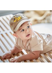 Baseball Cap MaxiMo, Jungen, Gr. 51/53, beige, Baumwolle, gemustert, Caps Baseball Cap, Bagger-Motiv, mit Stickerei, mit Klettverschluss, Baumwolle, Topseller