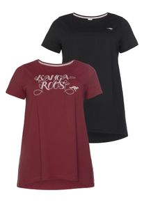 Longshirt Kangaroos, Damen, Gr. 52/54, rot (schwarz, dunkelrot), Jersey, Obermaterial: 60% Baumwolle, 40% Polyester, figurumspielend Po-bedeckend, Rundhals, Shirts Longshirt, Kurzarm, figurumschmeichelnde Passform, gro&szlig;e Gr&ouml;&szlig;en, Topseller