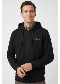 Jack & Jones Kapuzensweatjacke JACK & JONES "JJCOLLEGE LOGO SWEAT ZIP HOOD", Herren, Gr. S, schwarz, Sweatware, Obermaterial: 80% Baumwolle, 20% Polyester, unifarben, relaxed fit normal, Rundhals, Rippb&uuml;ndchen, Sweatjacken Kapuzensweatjacke