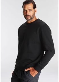 MAN'S WORLD Sweatshirt MAN'S WORLD, Herren, Gr. L (52/54), schwarz, angeraute Sweatware, Obermaterial: 60% Baumwolle, 40% Polyester, unifarben, Basic, regular fit h&uuml;ftbedeckend, Rundhals, Rippb&uuml;ndchen, Sweatshirts Sweatshirt, Langarm, Basic-Stil, unifarben, Rundhalsausschnitt, Topseller