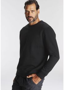 MAN'S WORLD Sweatshirt MAN'S WORLD, Herren, Gr. 3XL (64/66), schwarz, angeraute Sweatware, Obermaterial: 60% Baumwolle, 40% Polyester, unifarben, Basic, regular fit h&uuml;ftbedeckend, Rundhals, Rippb&uuml;ndchen, Sweatshirts Sweatshirt, Langarm, Basic-Stil, unifarben, Rundhalsausschnitt, Topseller