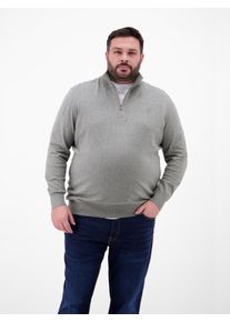 Strickpullover Lerros "Flachstrick-Troyer in Gro&szlig;en Gr&ouml;&szlig;en", Herren, Gr. 3XL, platinum grau melange, 100% Baumwolle, ohne Ausschnitt, Pullover Strickpullover