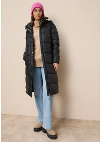 Steppmantel Tamaris, Damen, Gr. 34, schwarz, Steppware, Obermaterial: 100% Polyester. Futter: 100% Polyester. Wattierung: 100% Polyester, figurbetont knieumspielend, abnehmbar, M&auml;ntel Steppmantel, mit abnehmbaren &Auml;rmeln und Kapuze - auch tragbar als Weste