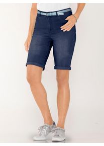 Jeansbermudas Casual Looks, Damen, Gr. 46, Normalgr&ouml;&szlig;en, blau (blau, stone, washed), 81% Baumwolle, 17% Polyester, 2% Elasthan, unifarben, kurz, Jeans Jeansbermudas