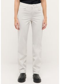 5-Pocket-Jeans Angels "Style Straight Lara", Damen, Gr. 42, L&auml;nge 28, chalk used, Denim/Jeans, Obermaterial: 98% Baumwolle, 2% Elasthan, unifarben, straight fit lang, Jeans 5-Pocket-Jeans, mit Stretch