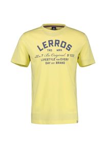 T-Shirt Lerros "T-Shirt mit Print in &Uuml;bergr&ouml;&szlig;en", Herren, Gr. 5XL, gelb (faded gelb), 100% Baumwolle, Rundhals, Shirts T-Shirt