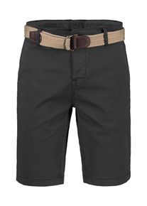 Bermudas Lerros "Chino-Bermuda mit G&uuml;rtel, in Gro&szlig;en Gr&ouml;&szlig;en", Herren, Gr. 4XL, grau (schwarz graphite), 98% Baumwolle, 2% Elasthan, Hosen Bermudas