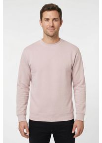 Sweatshirt Fruit of the Loom, Herren, Gr. S (44/46), rosa (puder rose), angeraute Sweatware, Obermaterial: 80% Baumwolle, 20% Polyester, unifarben, schmal h&uuml;ftlang, Rundhals, Rippb&uuml;ndchen, Sweatshirts Sweatshirt, im unifarbenen Design