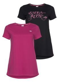 Longshirt Kangaroos, Damen, Gr. 56/58, pink (fuchsia, schwarz), Jersey, Obermaterial: 60% Baumwolle, 40% Polyester, bedruckt, unifarben, figurumspielend Po-bedeckend, Rundhals, Shirts Longshirt, Kurzarm, figurumschmeichelnde Passform, gro&szlig;e Gr&ouml;&szlig;en