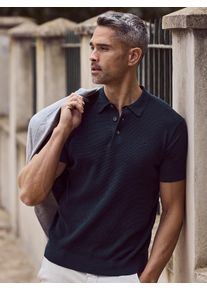 Poloshirt Lerros "Leichtes Sommer-Strick-Polo", Herren, Gr. S, blau (classic navy), 100% Baumwolle, ohne Ausschnitt, Shirts Poloshirt