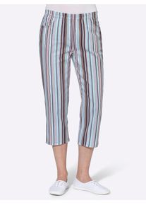 Caprihose Classic Basics, Damen, Gr. 46, Normalgr&ouml;&szlig;en, blau (aqua, gestreift), 100% Baumwolle, gemustert, gestreift, mehrfarbig, 3/4-L&auml;nge, Hosen Caprihose