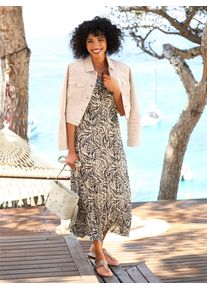 Jeansblazer Heine "Jeans-Jacke", Damen, Gr. 44, sand, 98% Baumwolle, 2% Elasthan, Blazer Jeansblazer