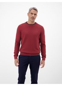 Strickpullover Lerros "Herren Strickpullover in Twist-Struktur", Herren, Gr. XL, maple rot, 100% Baumwolle, Rundhals, Pullover Strickpullover, Rundhalsausschnitt, weicher Stoff, lang&auml;rmlig, normale Passform