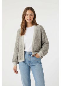 V&eacute;ro Moda Strickjacke VERO MODA "VMLOVELY LS OPEN CARDIGAN", Herren, Gr. XS, oatmeal detail:mel with chocolate torte, Strick, Obermaterial: 78% Polyester, 12% Nylon, 8% Wolle, 2% Elasthan, unifarben, regular fit normal, V-Ausschnitt, Strickjacken Strickjacke, mit Wolle und Stretch