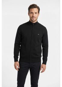 Strickjacke Fynch-Hatton, Herren, Gr. S (46/48), blau (navy), Strick, Obermaterial: 100% Baumwolle, unifarben, bequem h&uuml;ftbedeckend, Rundhals, eingesetzt B&uuml;ndchen, Strickjacken Strickjacke, bequeme Passform, mit Stehkragen, mit Eingrifftaschen