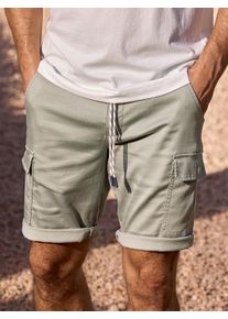 Cargobermudas Lerros "Modische Cargo-Jog-Bermuda", Herren, Gr. 31, tinted grau, 55% Lyocell, 44% Baumwolle, 1% Elasthan, Hosen Cargobermudas