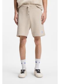 Shorts HUGO BLUE "Nuwafflo", Herren, Gr. XXL, N-Gr, wei&szlig; (open wei&szlig;121), Web, Obermaterial: 87% Baumwolle, 13% Polyamid, unifarben, loose fit kniefrei, Hosen Shorts, loose fit