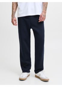 Jack & Jones Sweathose JACK & JONES "JPSTKANE BRADLEY UNCUFFED SWT PANTS NOOS", Herren, Gr. S, N-Gr, navy blazer, angeraute Sweatware, Obermaterial: 65% Polyester, 35% Baumwolle, unifarben, relaxed fit lang, Hosen Sweathose, Materialmix, relaxed fit