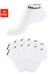Sportsocken Bench., Damen, Gr. 39-42, wei&szlig; (12x wei&szlig;), Baumwollmischung, unifarben, elastisch, Socken Sportsocken, Tennis Kurzsocken mit Halbfu&szlig;frottee