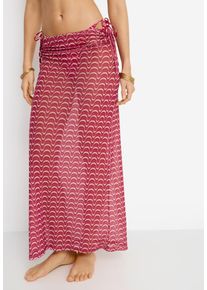 Meshrock LSCN BY LASCANA, Damen, Gr. 46, pink waves, Netz, Obermaterial: 95% Polyester, 5% Elasthan, bedruckt, figurbetont kn&ouml;chellang, R&ouml;cke Meshrock, mit Alloverdruck