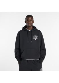 Kapuzensweatshirt New Balance, Herren, Gr. XL, schwarz, Obermaterial: 60% Baumwolle, 40% Polyester, normal, angesetztes B&uuml;ndchen, Sweatshirts Kapuzensweatshirt, mit Kordelzug an der Kapuze, mit K&auml;ngurutasche, in Fleece-Qualit&auml;t